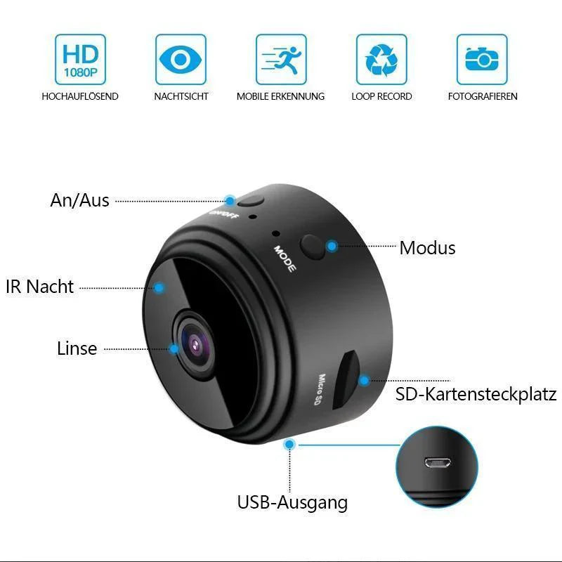 Minibewakingscamera met Hoge Resolutie en Magneet
