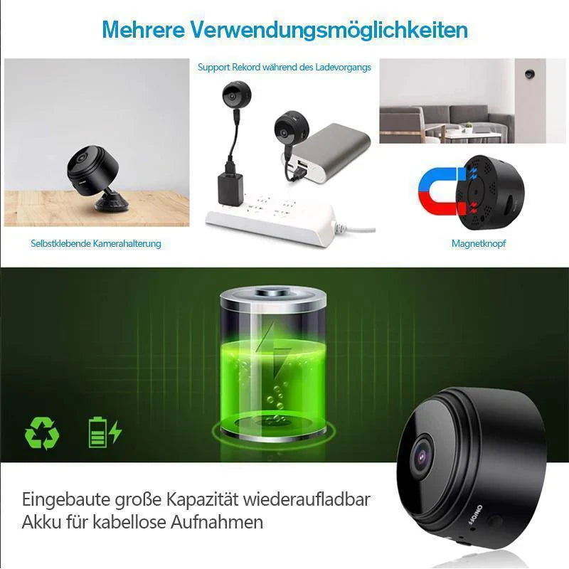 Minibewakingscamera met Hoge Resolutie en Magneet