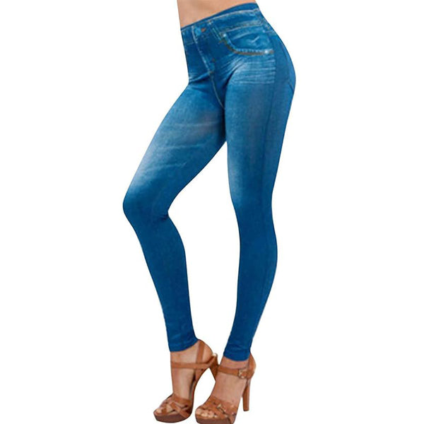 Comfortabele Denim Legging met Hoge Tailleband
