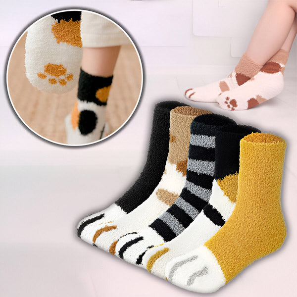 Zachte Kattensokken met Pootjes (3 Stuks)