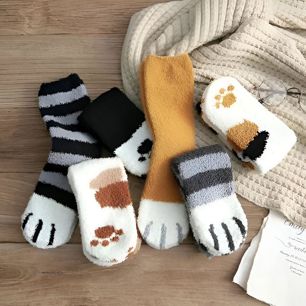 Zachte Kattensokken met Pootjes (3 Stuks)