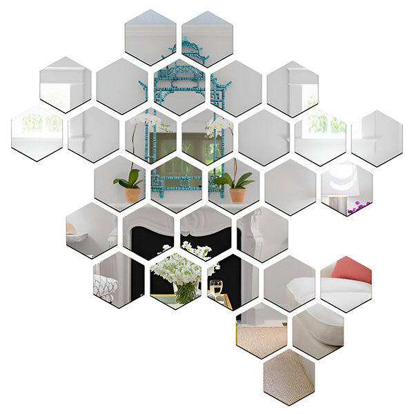 Spiegel Muurstickers met 3d-effect - Elegant Kamerontwerp (12 Stuks)