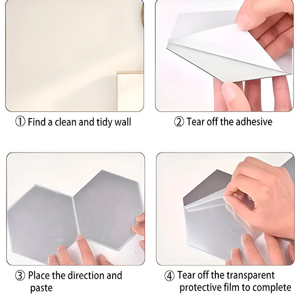 Spiegel Muurstickers met 3d-effect - Elegant Kamerontwerp (12 Stuks)