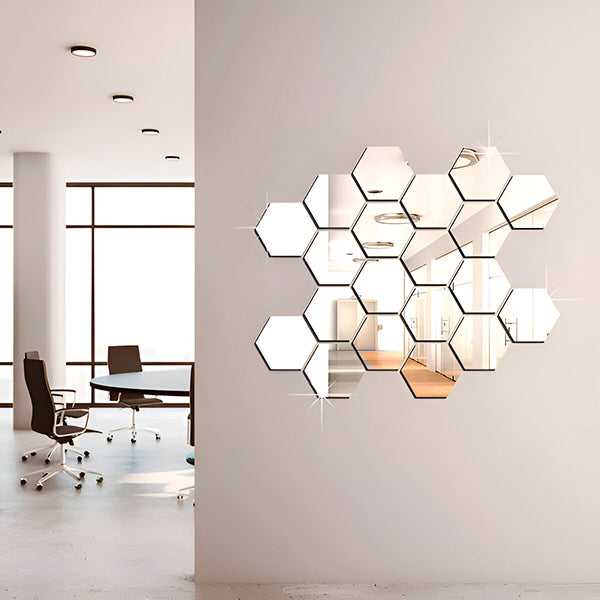 Spiegel Muurstickers met 3d-effect - Elegant Kamerontwerp (12 Stuks)