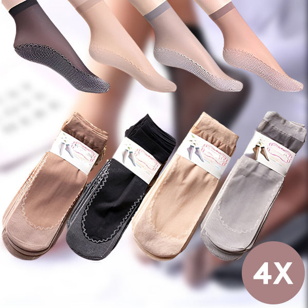 Non-slip Zijden Sokken (4 Stuks)