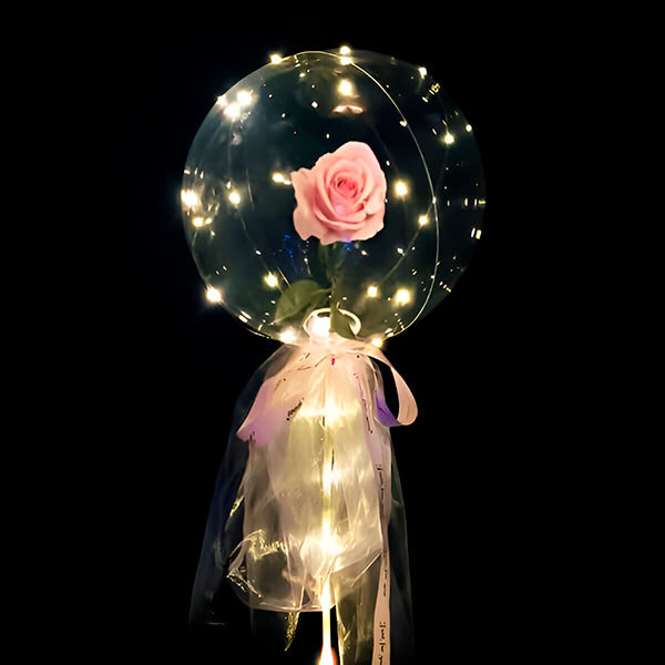Magische Led Ballon met Eeuwige Roos
