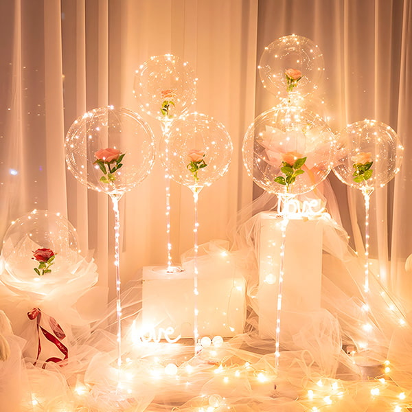 Magische Led Ballon met Eeuwige Roos