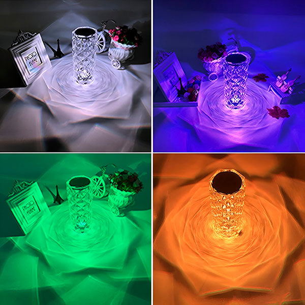 Elegante Kristallen Lamp met 3 Kleuren
