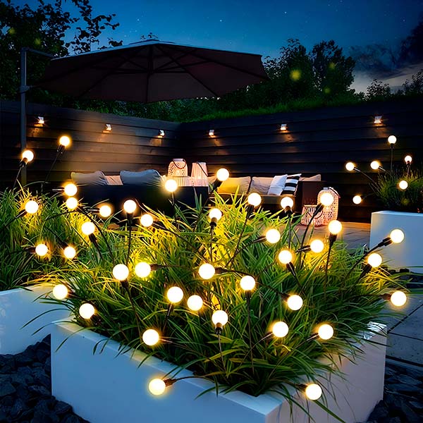 Zonnetuinlamp met 6 Gloeilampen