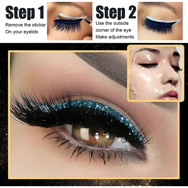 Eyeliner & Wimpers in Één - Herbruikbaar (4 Stuks)