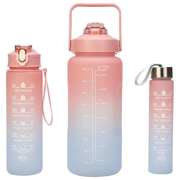 Waterflessen met Motiverende Slogans (Set van 3)