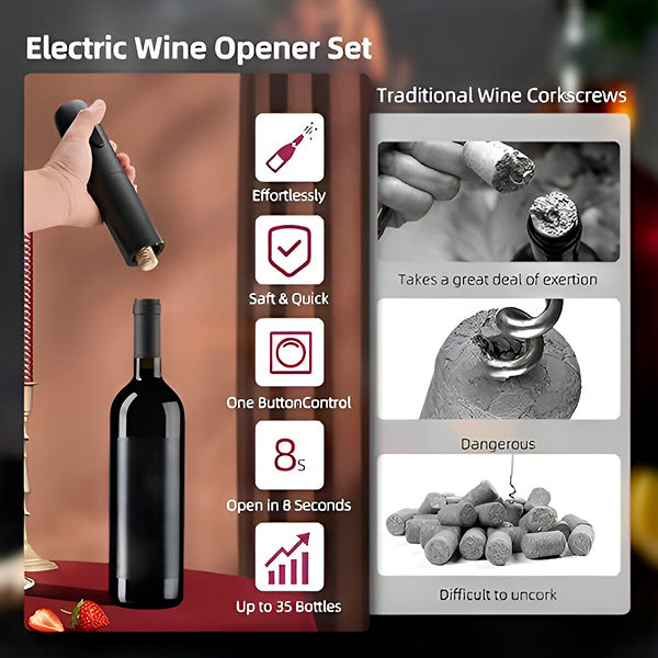 Elektrische Flesopener met Accessoires
