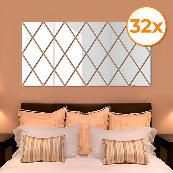 Moderne 3d Spiegels in Ruitvorm (3 Stuks)