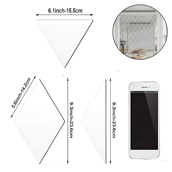 Moderne 3d Spiegels in Ruitvorm (3 Stuks)