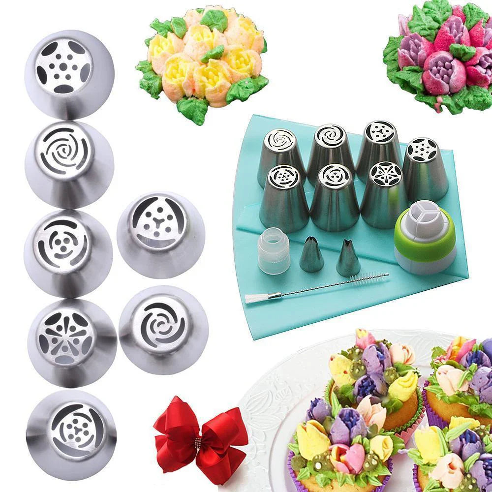Roestvrijstalen Spuitmondjes voor Creatieve Taartdecoratie (13 Stuks)