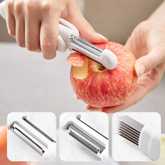 3-in-1 Roterend Schilmesje met Multifunctioneel Mes