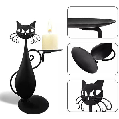 Decoratieve Kandelaar in de Vorm van een Kat