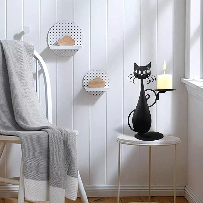 Decoratieve Kandelaar in de Vorm van een Kat