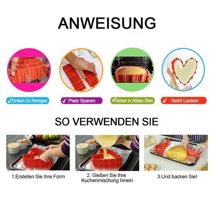4-delige Siliconen Bakvorm Set voor Creatieve Taarten