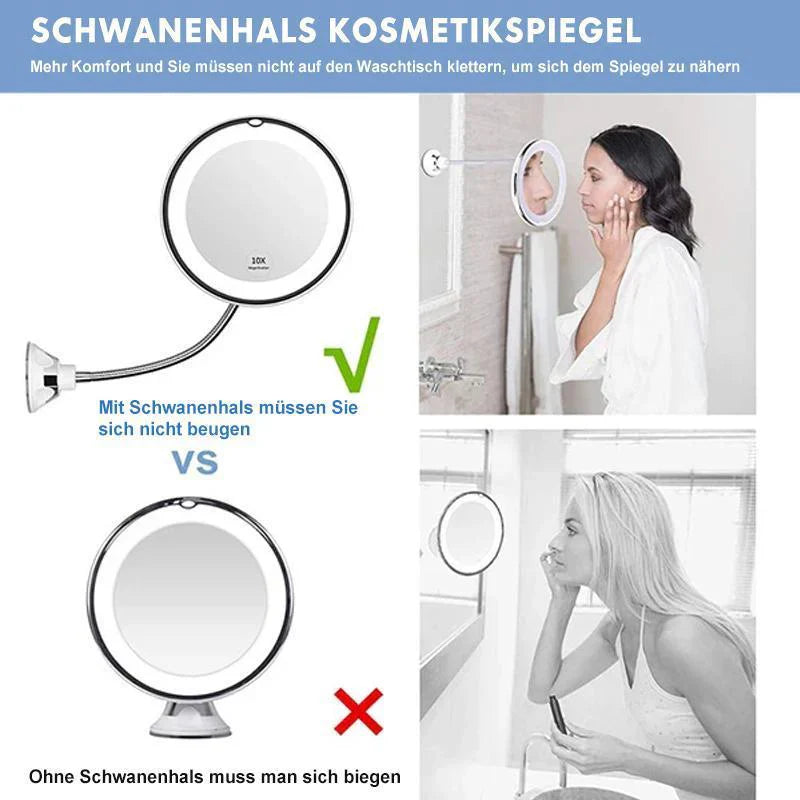 Led Cosmeticaspiegel met 10x Vergroting
