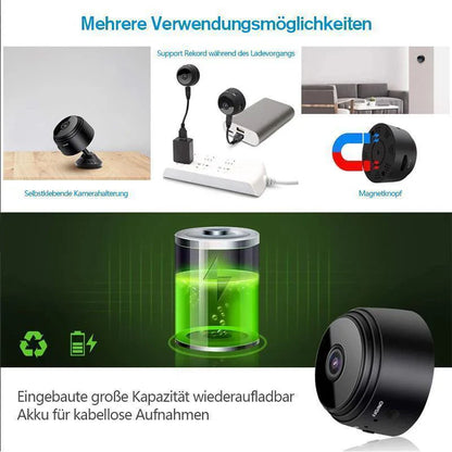 Minibewakingscamera met Hoge Resolutie en Magneet