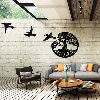 Elegante Metalen Boom Wanddecoratie