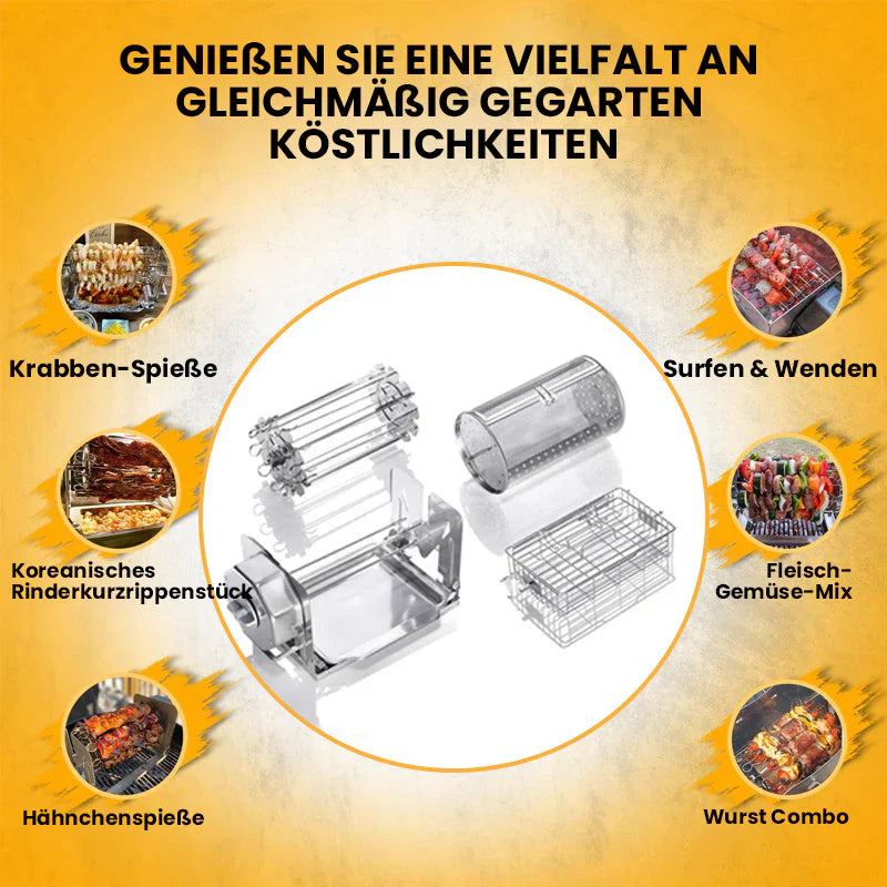 Zelfdraaiende Roestvrijstalen Grill voor Gelijkmatig Koken