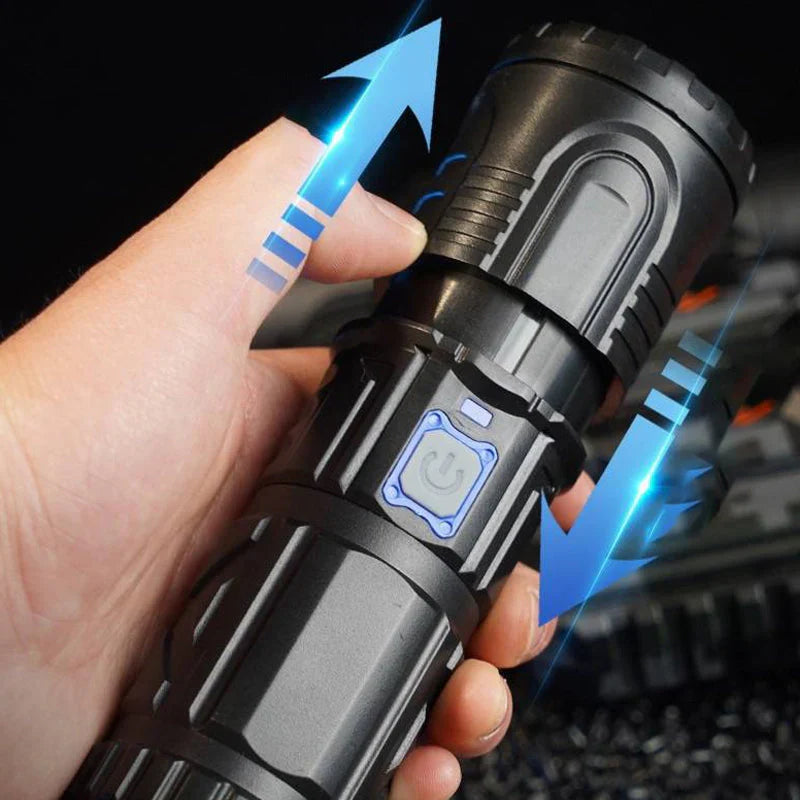 Compacte Led-zaklamp met Zoomfunctie