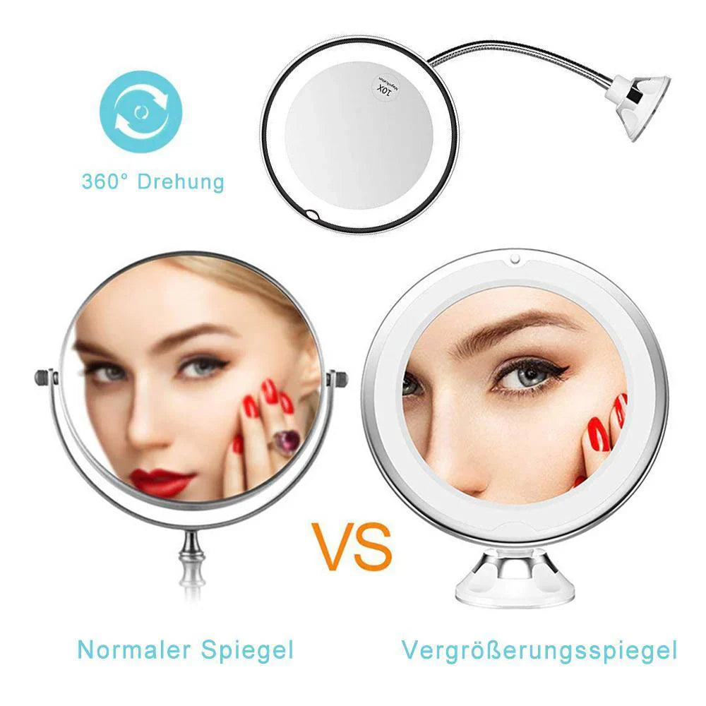 Led Cosmeticaspiegel met 10x Vergroting