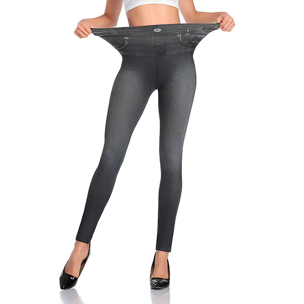 Comfortabele Denim Legging met Hoge Tailleband
