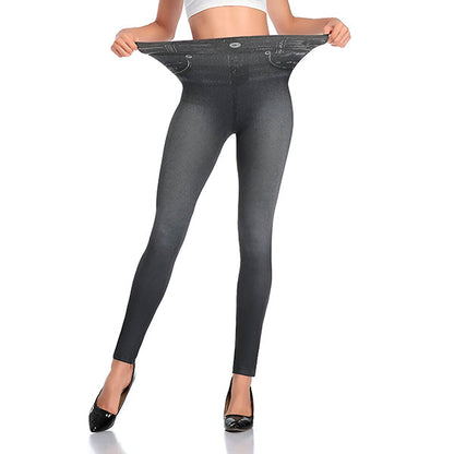 Comfortabele Denim Legging met Hoge Tailleband