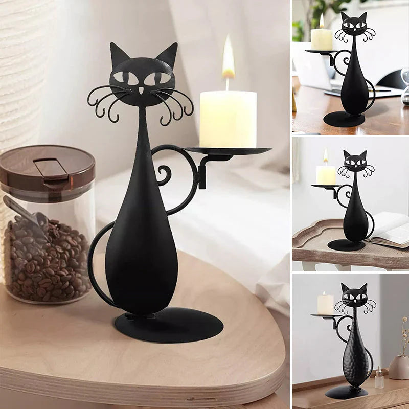 Decoratieve Kandelaar in de Vorm van een Kat