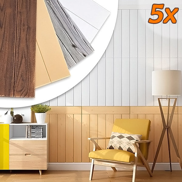 3d Houtdecor Panelen Zelfklevend (5 Stuks)