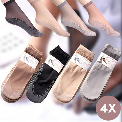 Non-slip Zijden Sokken (4 Stuks)