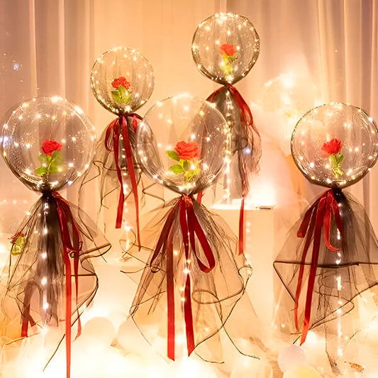 Magische Led Ballon met Eeuwige Roos
