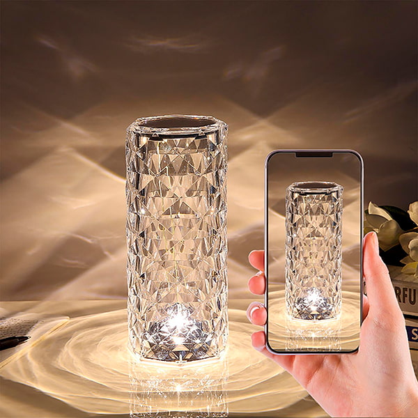 Elegante Kristallen Lamp met 3 Kleuren