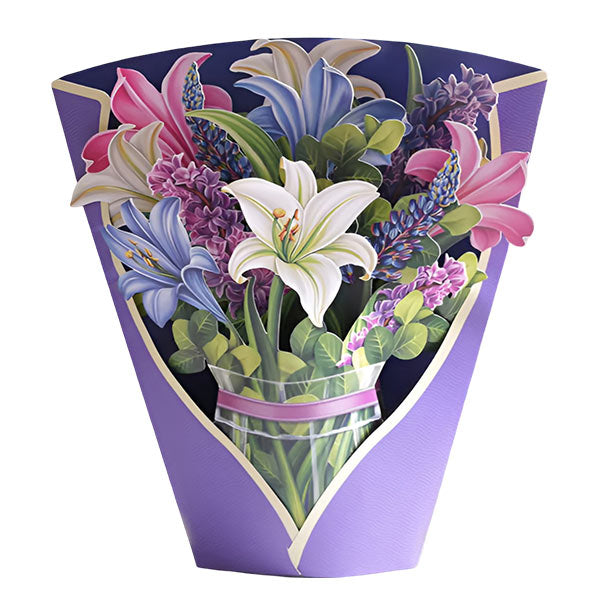 Decoratief 3d-bloemenboeket met Kaart
