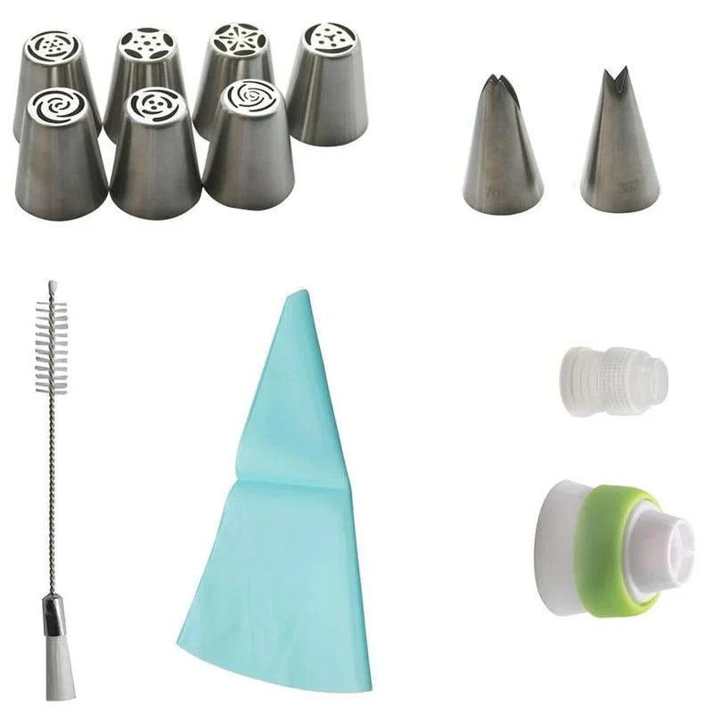 Roestvrijstalen Spuitmondjes voor Creatieve Taartdecoratie (13 Stuks)