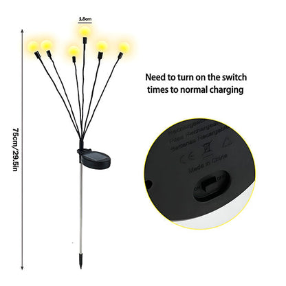 Zonnetuinlamp met 6 Gloeilampen