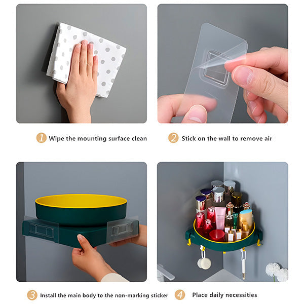 Ronde 360 ° Organiser met Muurbevestiging