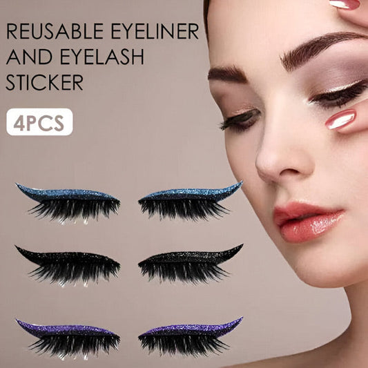 Eyeliner & Wimpers in Één - Herbruikbaar (4 Stuks)