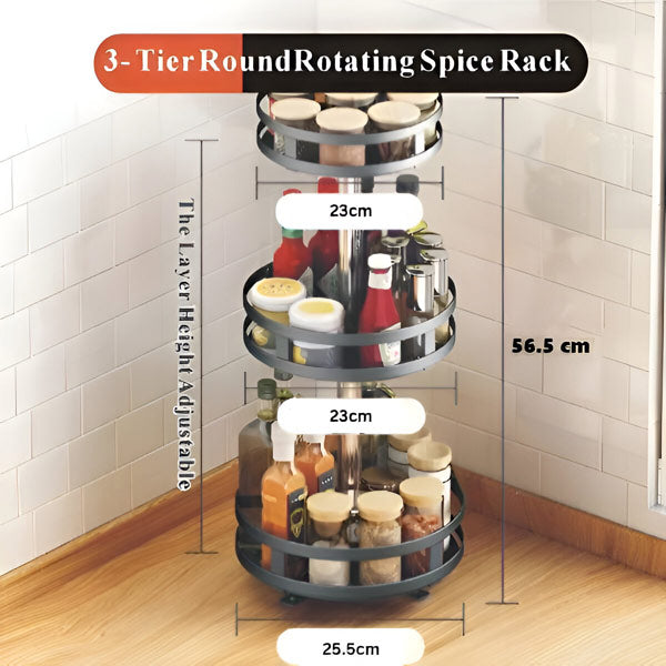 Draaibare Metalen Organizer met 3 Schappen