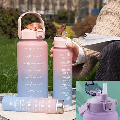Waterflessen met Motiverende Slogans (Set van 3)