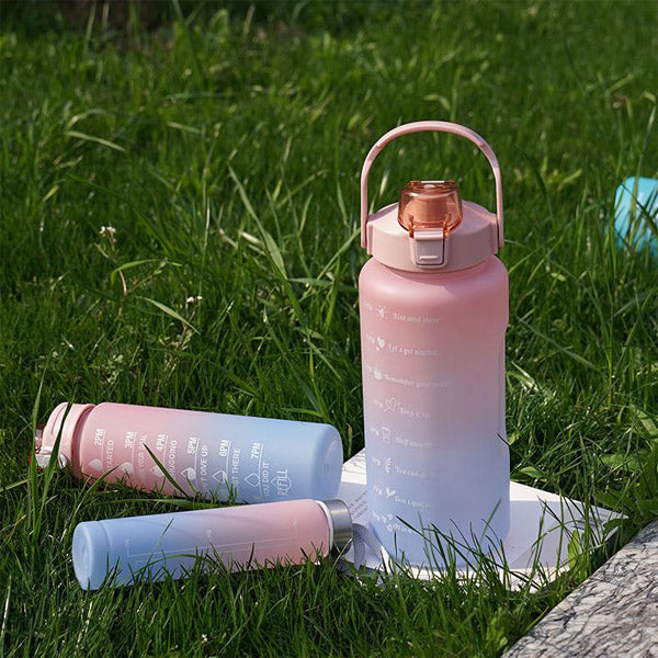 Waterflessen met Motiverende Slogans (Set van 3)