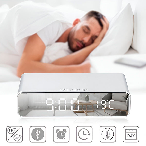 Praktische 3-in-1 Oplader met Display voor Tijd en Temperatuur