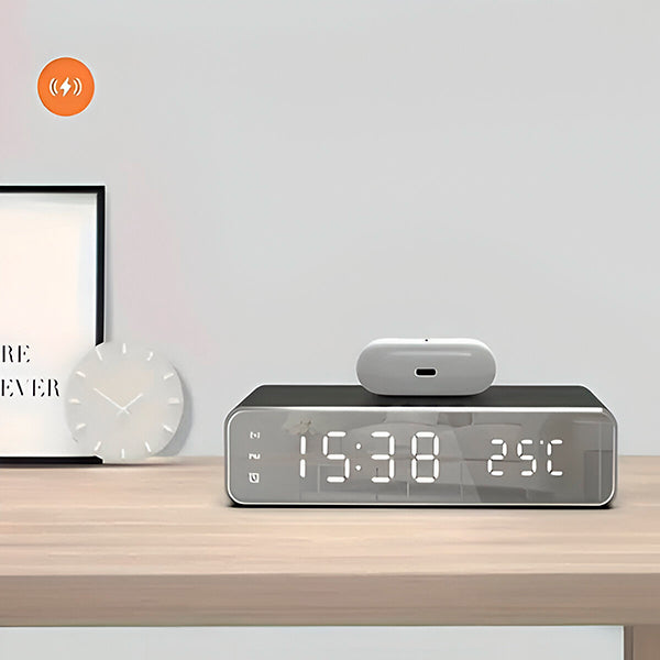 Praktische 3-in-1 Oplader met Display voor Tijd en Temperatuur