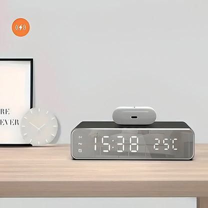 Praktische 3-in-1 Oplader met Display voor Tijd en Temperatuur