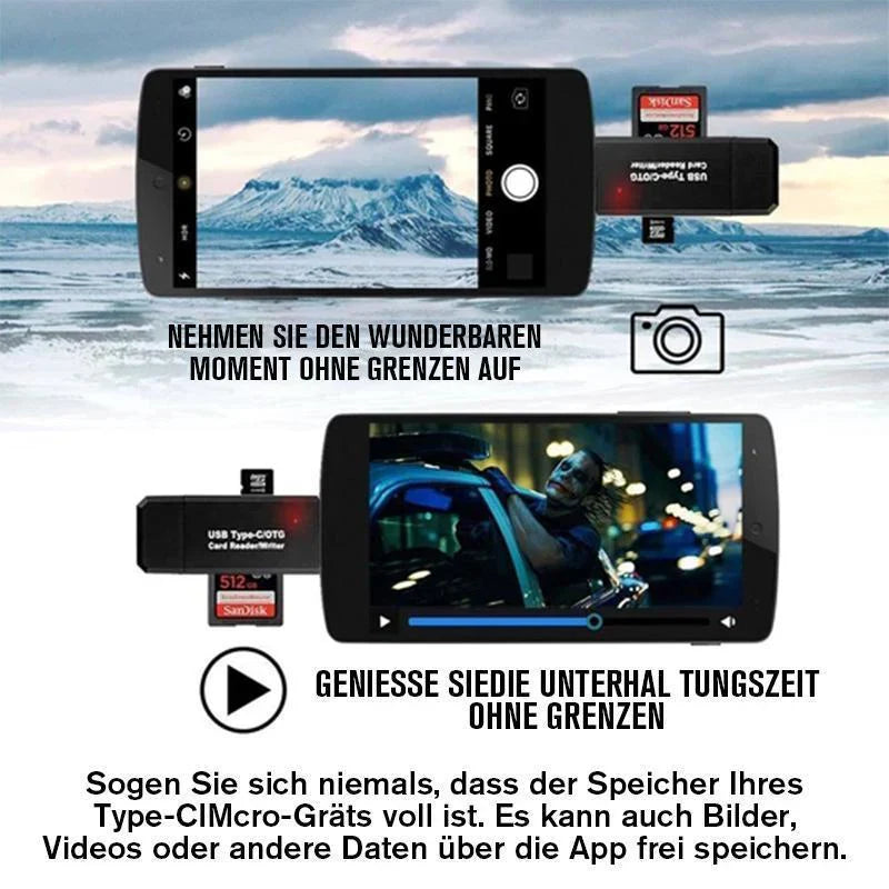 Universele Usb-c & Micro-usb Kaartlezer