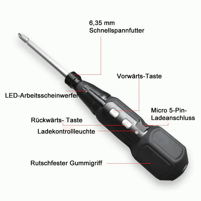 Elektrische Minischroevendraaier met Oplaadbare Batterij